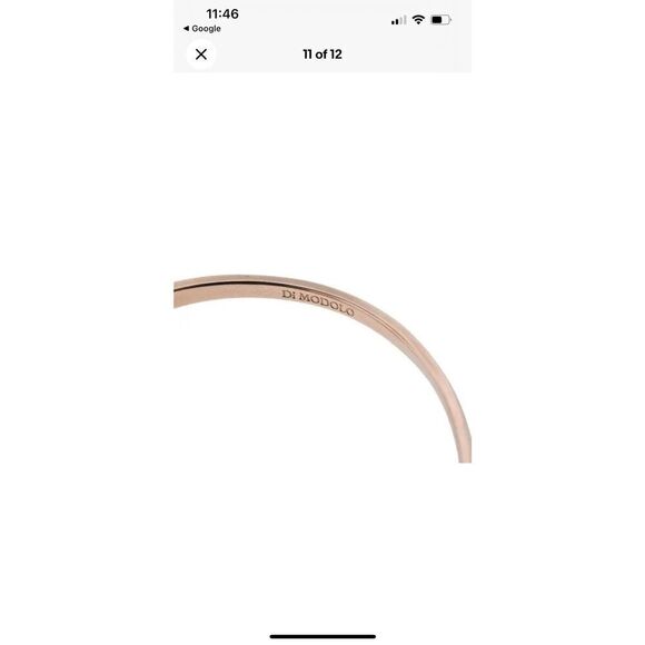 New $595 Di Modolo Sahara Sterling Silver 18K Rose Gold Wood Bangle Bracelet 6.7 - Picture 3 of 9